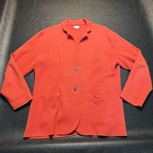 J.Crew Re-Imagined Orange Cotton Cardigan Sweater Blazer Jacket 2X